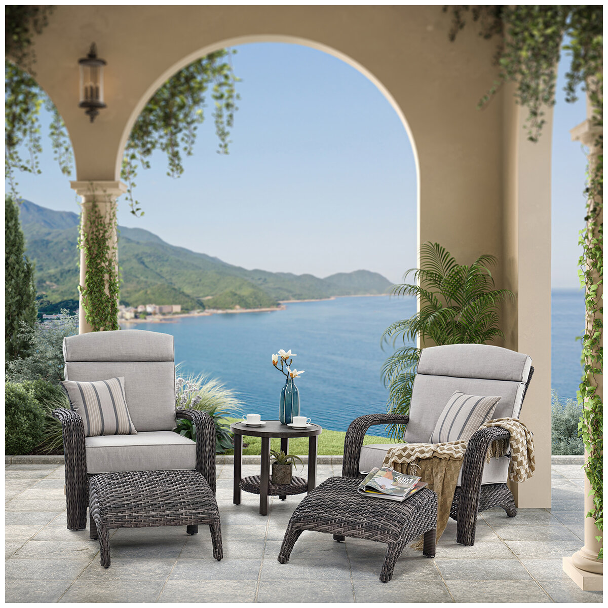 Grand Leisure Nogales Adirondack 5 Piece Seating Set