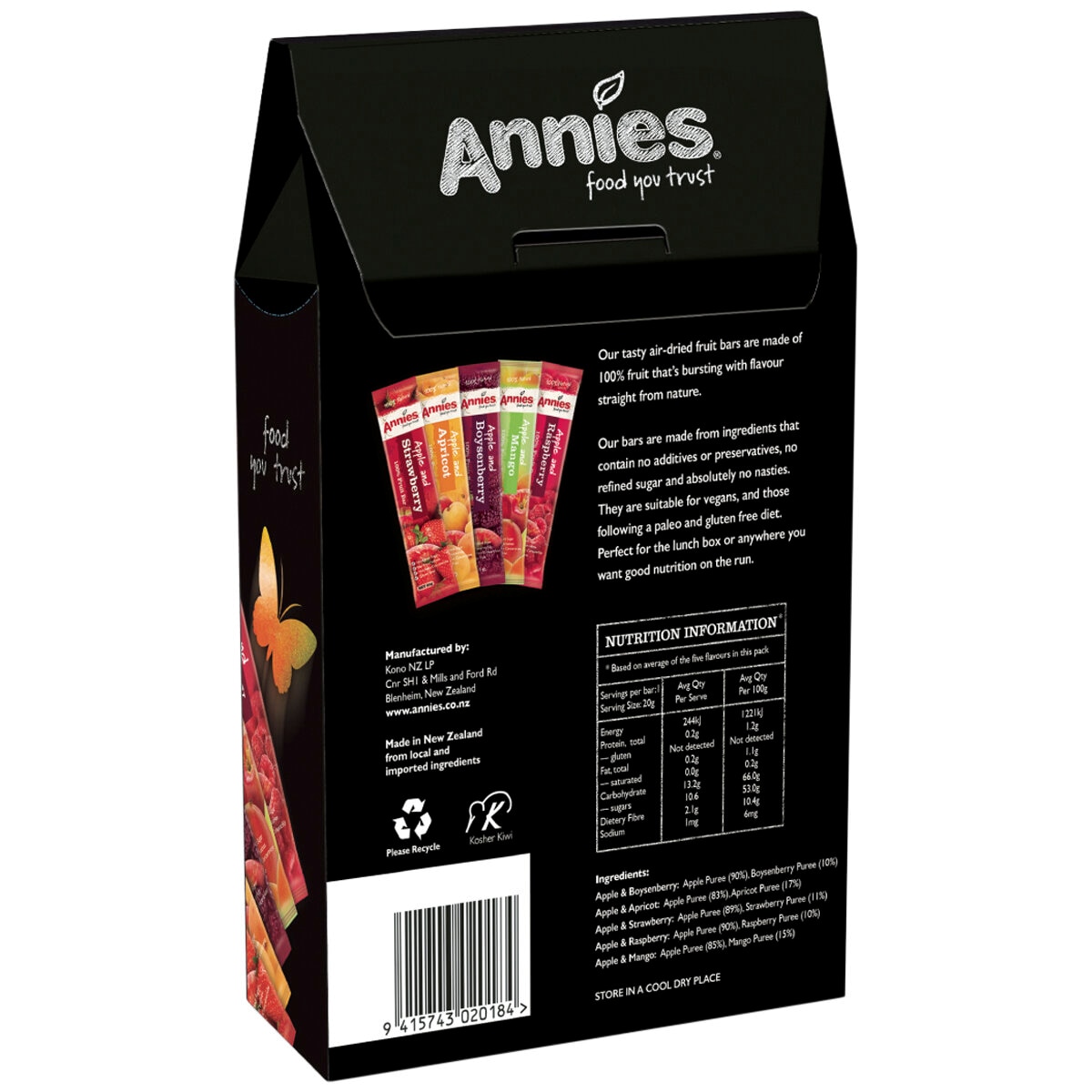 Annies 100% Fruit Bars 25 X 20g