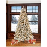 Pre-Lit 2.29m Aspen Flocked Glitter Christmas Tree