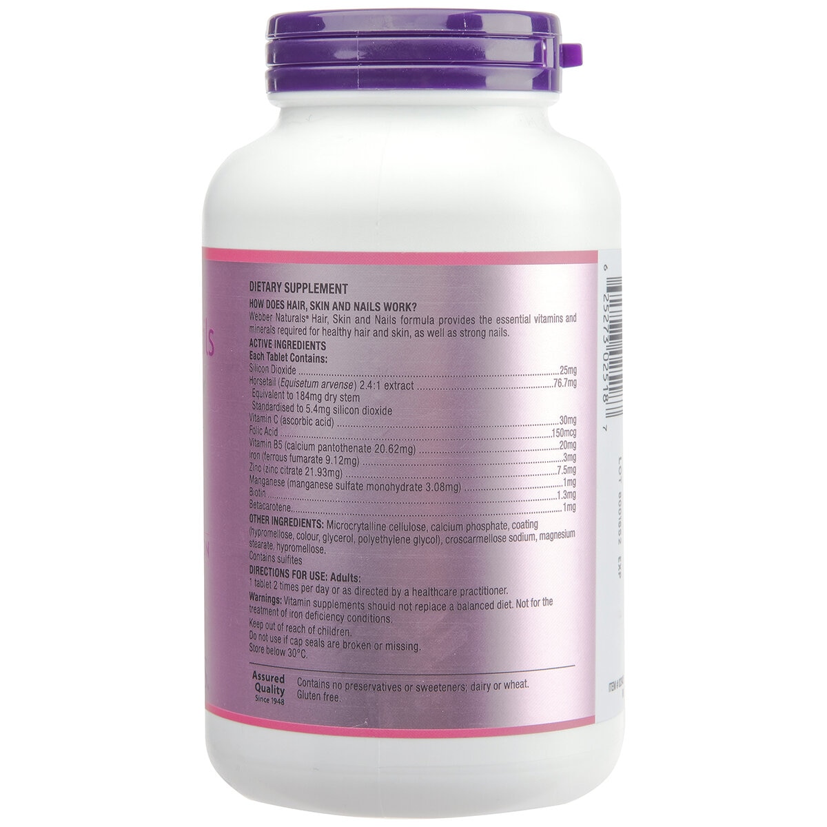 Webber Naturals Hair, Skin and Nails 250 Tablets