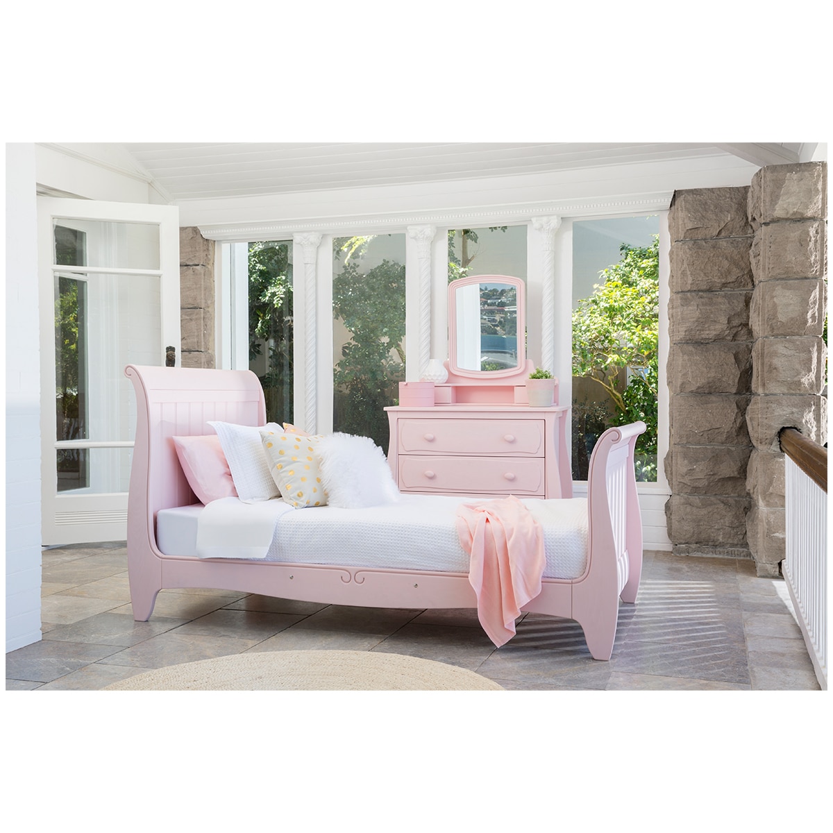 Boori Sleigh King Single Bed - Blossom