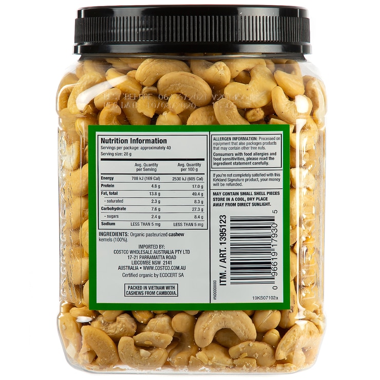 Kirkland Signature Organic Cashews 2 X 113kg Costco Australia