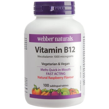 Webber Naturals Vitamin B12 1000mcg 100 Tablets