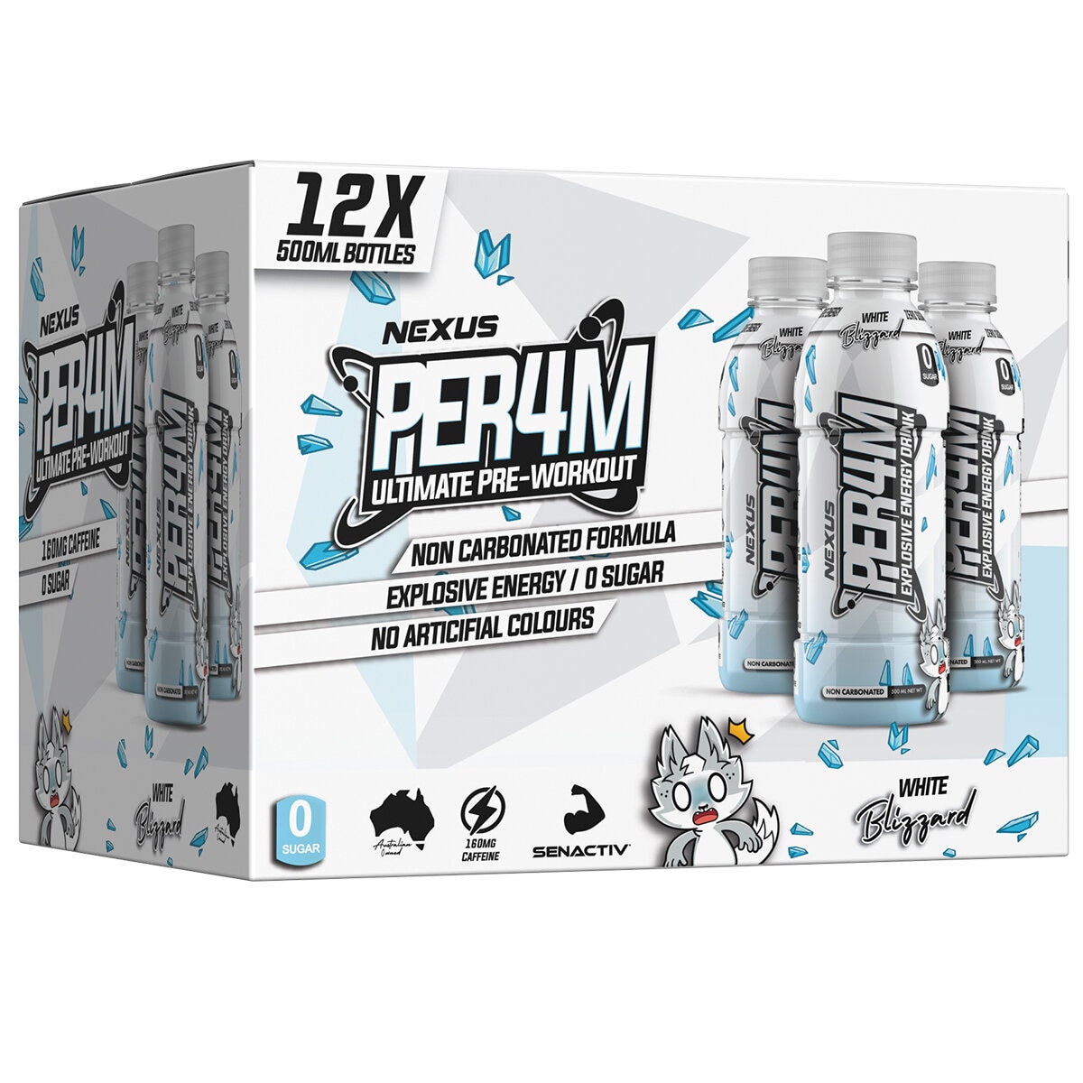Nexus Per4m Pre-Workout Non Carbonated Drink 12 x 500ml White Blizard Nexus Per4m Pre-Workout Non Carbonated Drink 12 x 500ml White Blizard