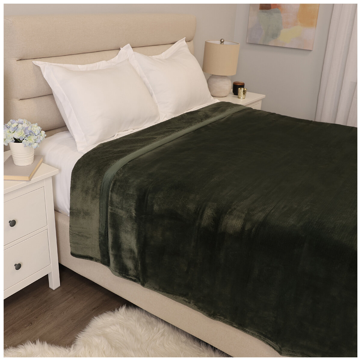 Kirkland Signature Plush Blanket Queen Thyme