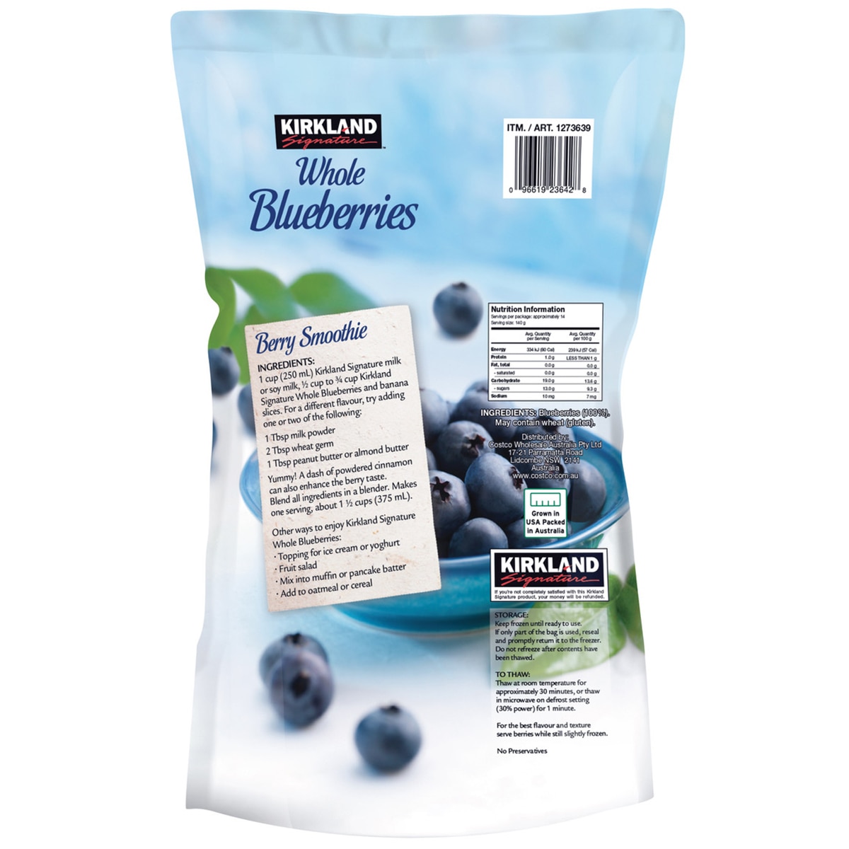 -Kirkland Signature Whole Blueberries 2kg