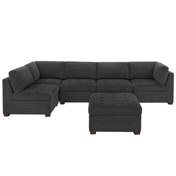 Thomasville Modular Fabric Sectional With Ottoman 6 Piece