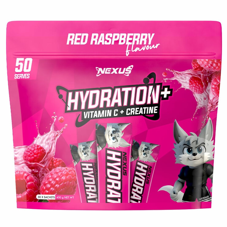 Nexus Hydration+ Vit C + Creatine Red Raspberry 50 Serves Nexus Hydration+ Vit C + Creatine Red Raspberry 50 Serves