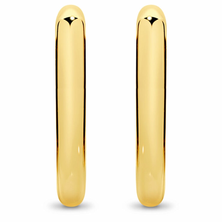 18KT Yellow Gold Paperclip Huggie Earrings 18KT Yellow Gold Paperclip Huggie Earrings
