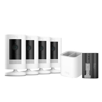 Ring Stick Up Cam Battery 4 Pack And Dual Battery Charging Station With Additional Quick Release Battery Pack