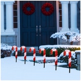 Candy Cane Lawn Stakes Set of 6