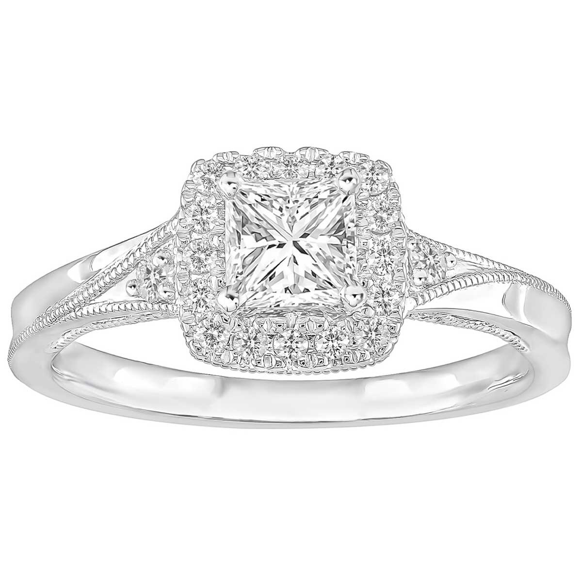 18KT White Gold 0.63ctw Diamond Engagement Ring