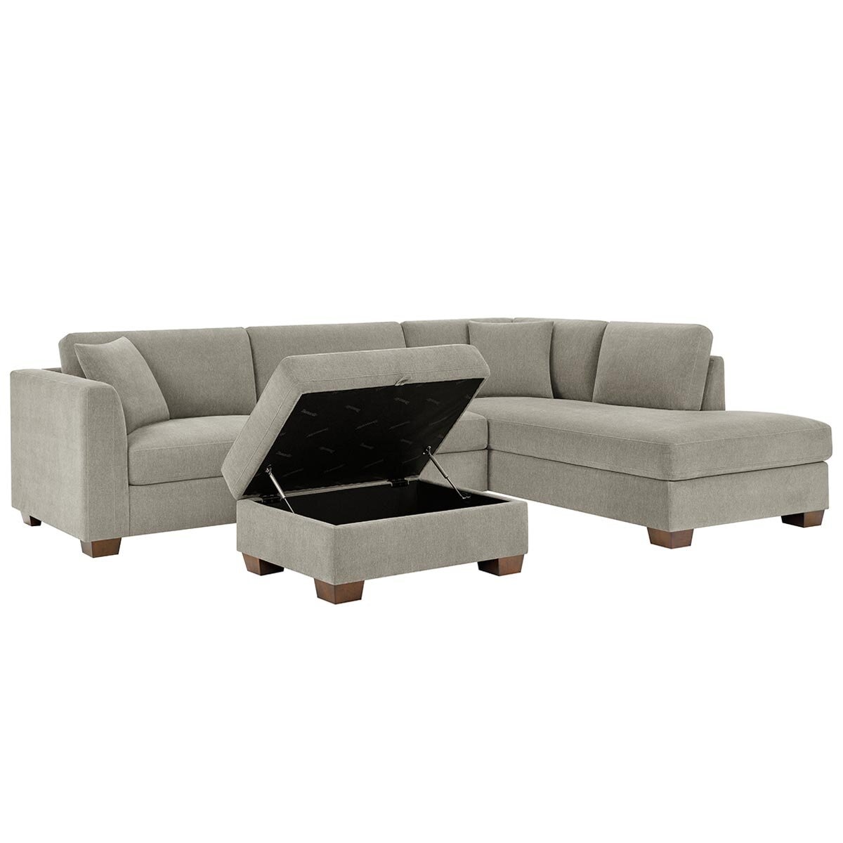 Thomasville Fabric Sectional With Storage Ottoman