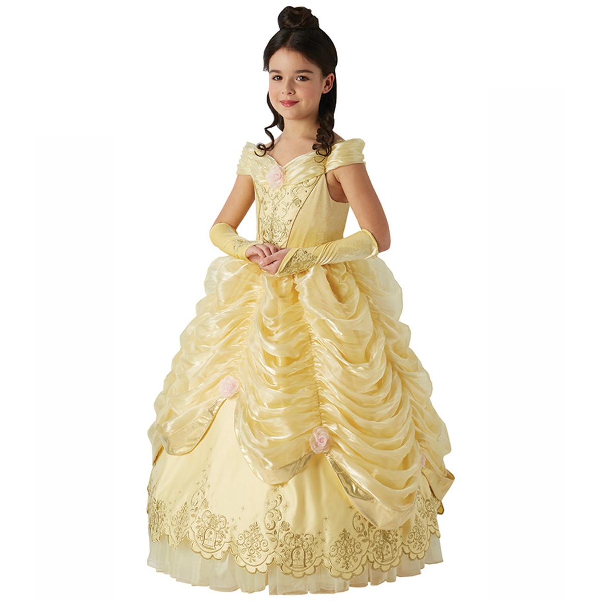 Disney Princess Belle Deluxe Girl's Halloween Fancy-Dress Costume For ...