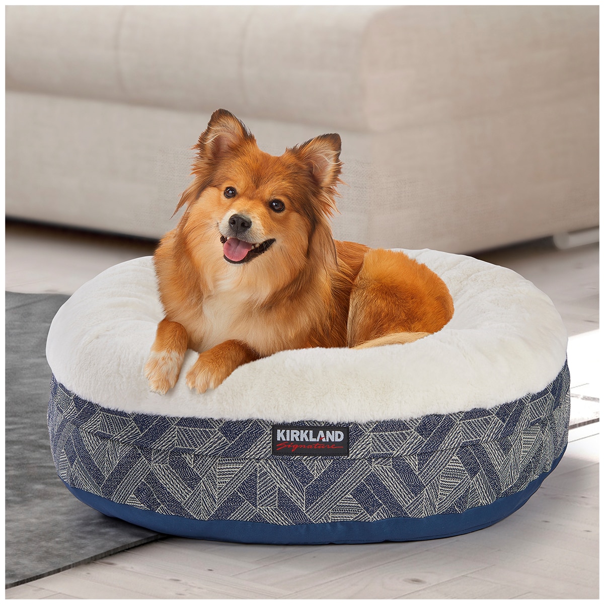 Kirkland Signature Dog Nest Bed 24 Inch - Navy Chevron Geo | Costco ...