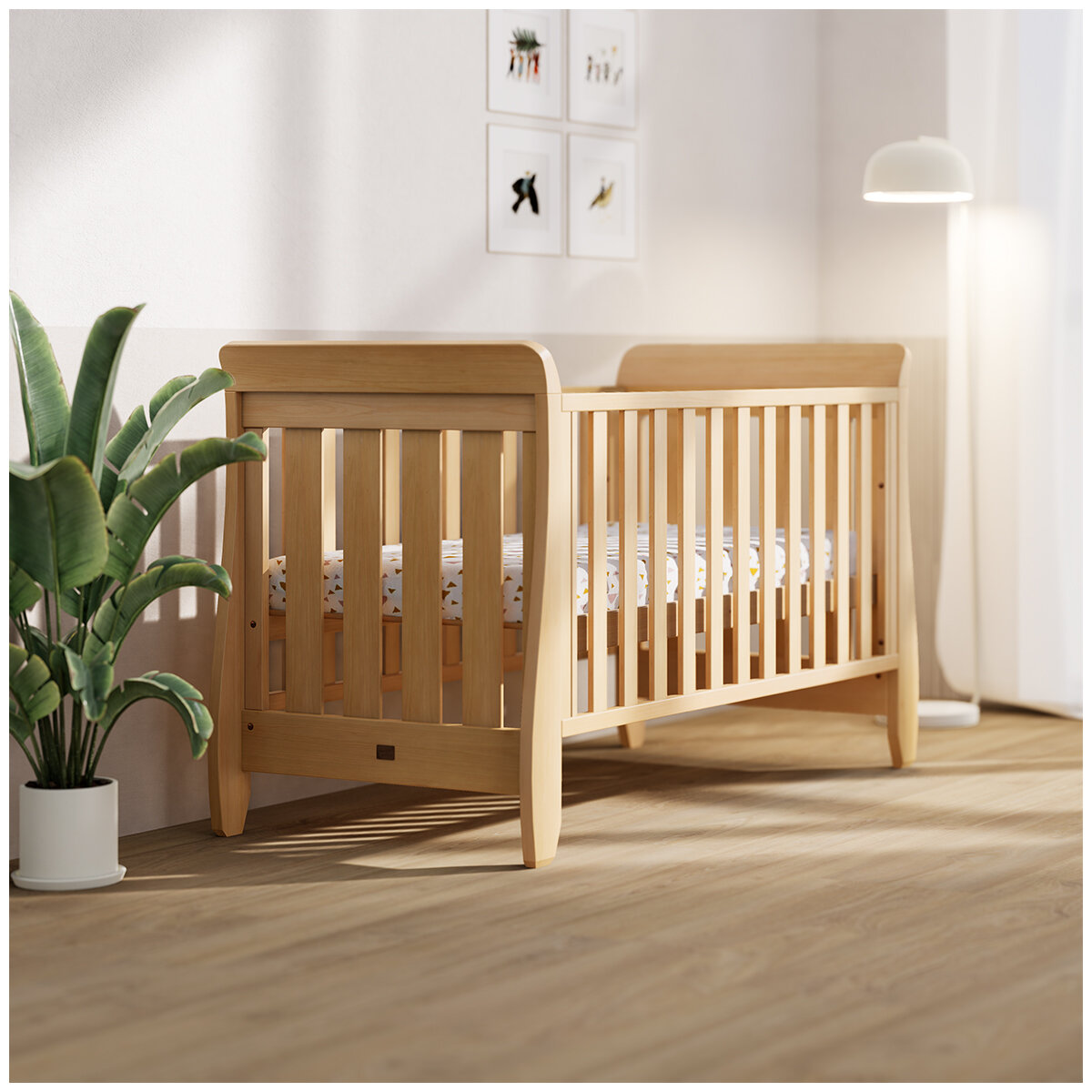 Boori Waratah Sleigh Jasmine Cot Bed Almond Costco Aust