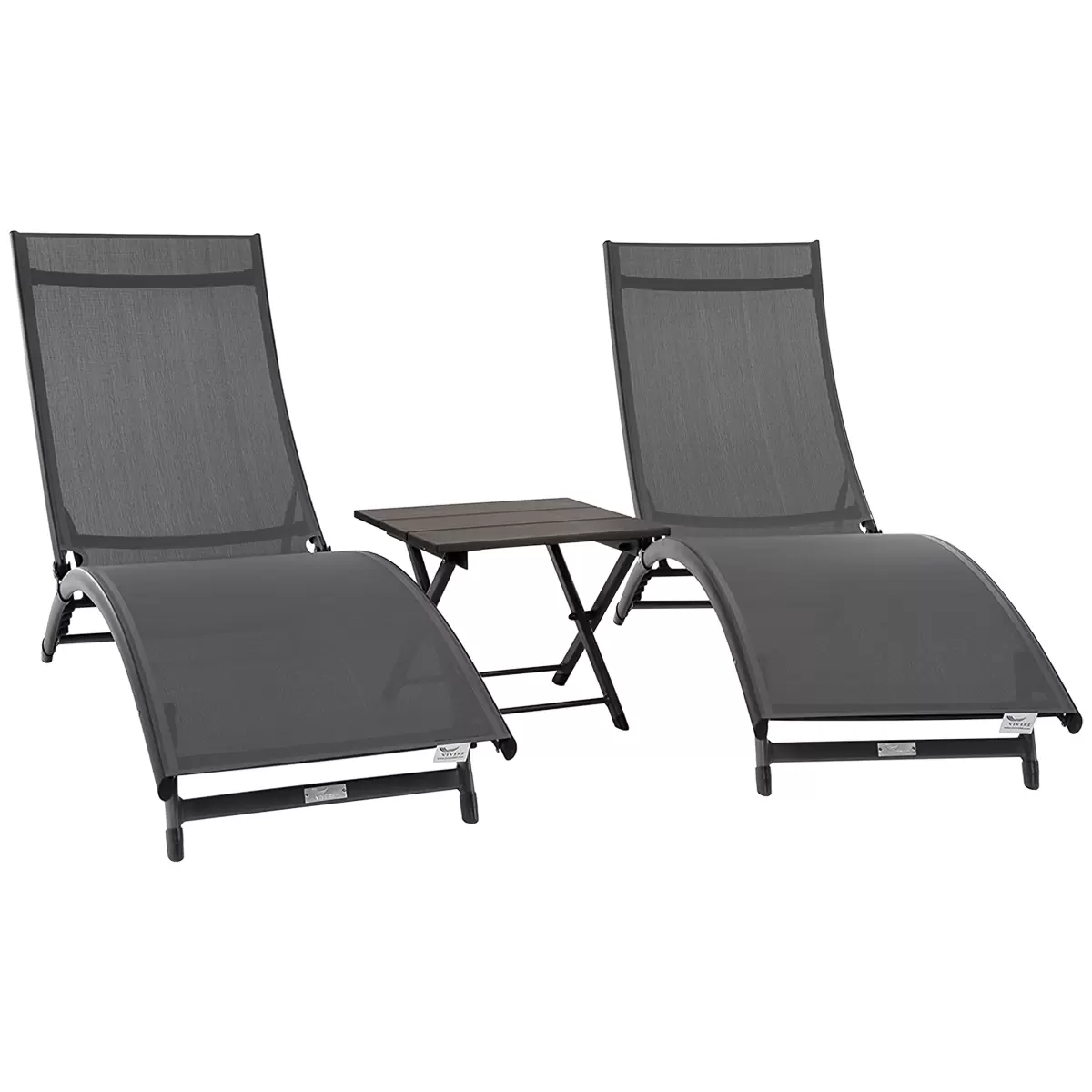 Vivere Coral Springs Chaise Lounge and Table 3 Piece Set