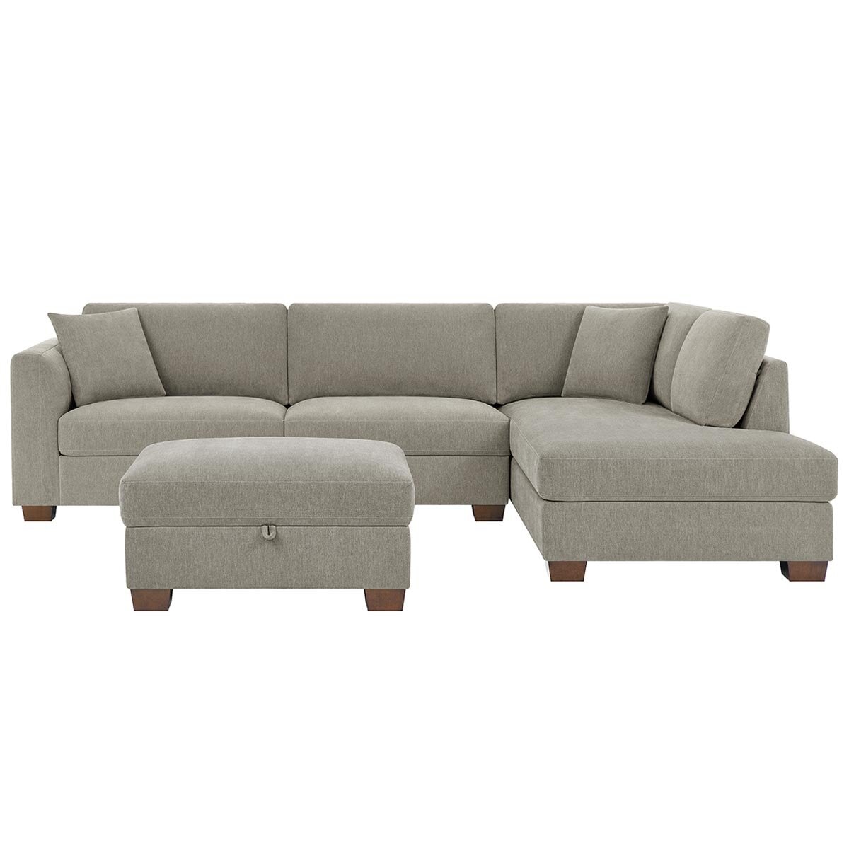 Thomasville Fabric Sectional With Storage Ottoman