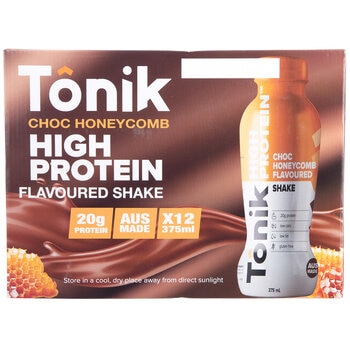 Tonik High Protein Shake Choc Honeycomb 12 x 375ml