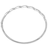 18KT White Gold 1.50ctw Round Diamond Ribbon Bangle