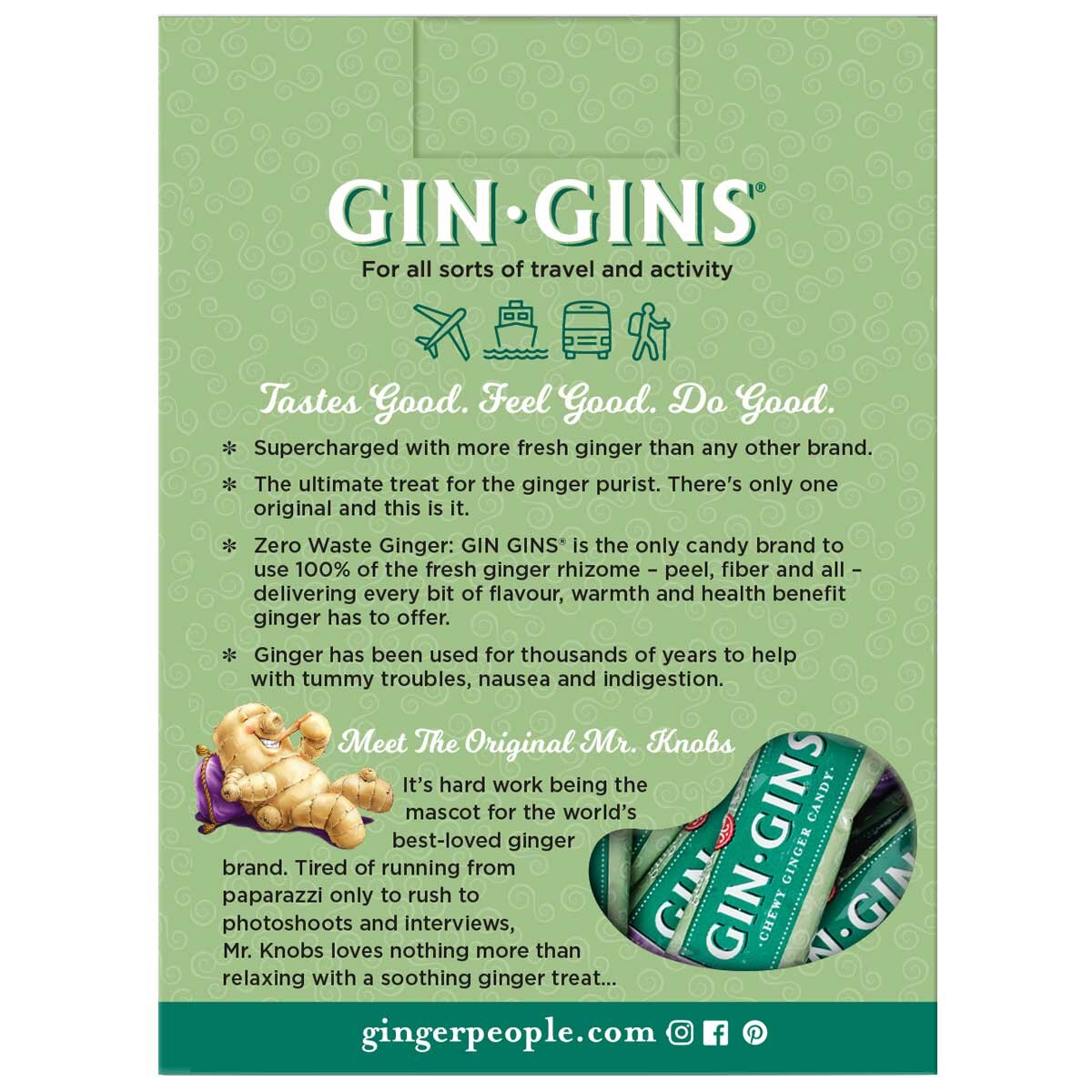 Gin Gins Original Ginger Chews Candy 12 x 84g