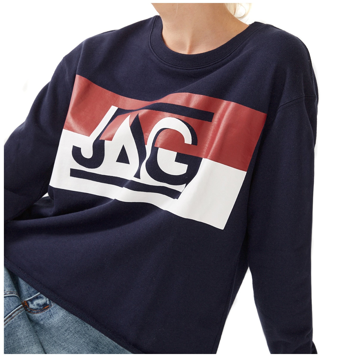 Jag Logo Crew Sweater - Navy