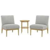 Thomasville Fabric Chair And Accent 3 Piece Table Set