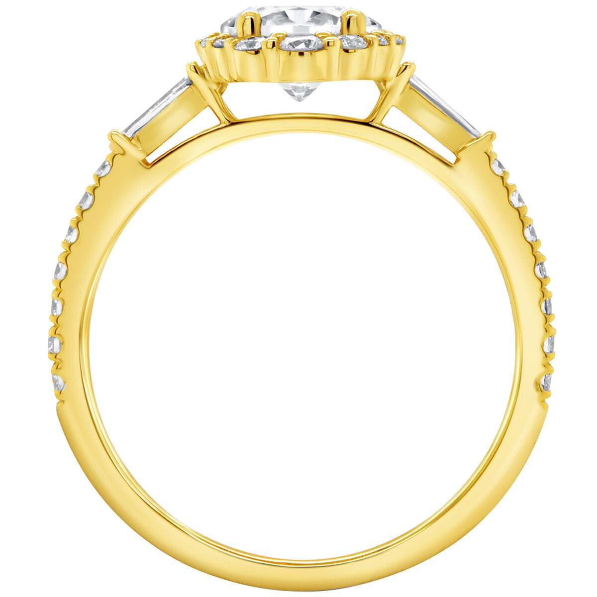 18KT Yellow Gold 1.45ctw Round Diamond Bridal Ring