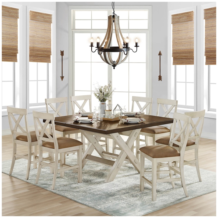 Bayside Furnishings Square Counter Height Dining Set 9pc | Costco Australia