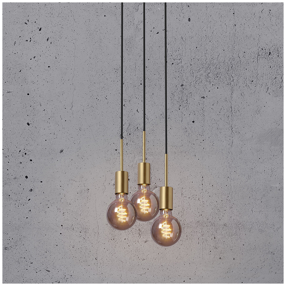 Nordlux Paco 3 Light Pendant Brass Metal E27