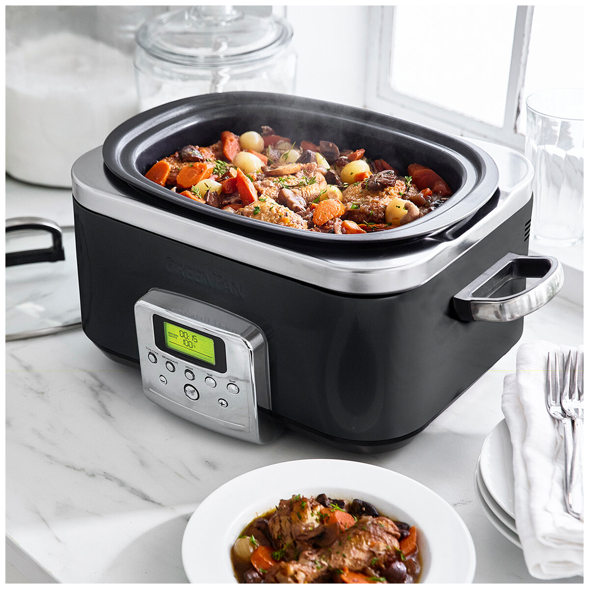 GreenPan Slow Cooker 6L CC005723-003 Black