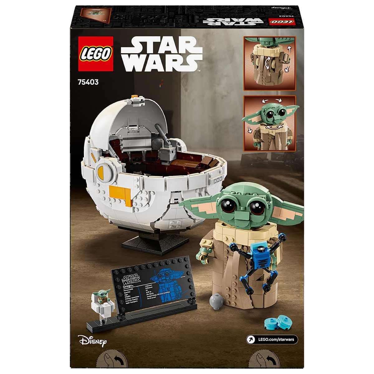 LEGO Star Wars The Mandalorian Grogu with Hover Pram, Buildable Figure 75403