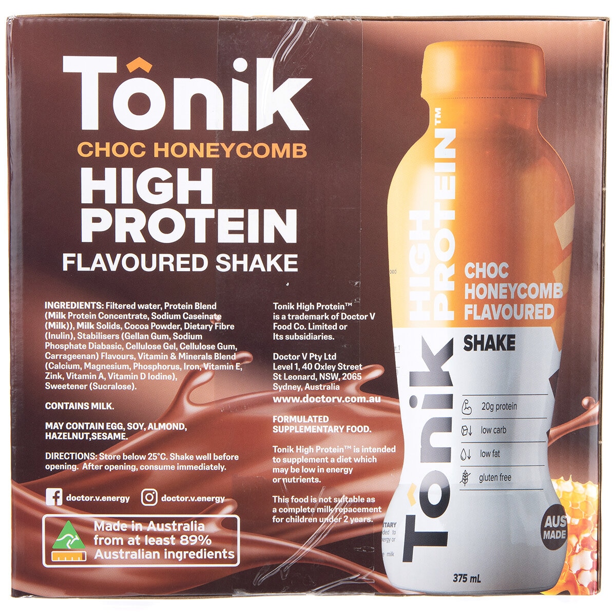 Tonik High Protein Shake 24 x 375ml