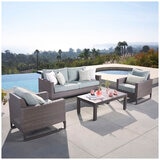 Milea 4 Piece Outdoor Seating Set Blue