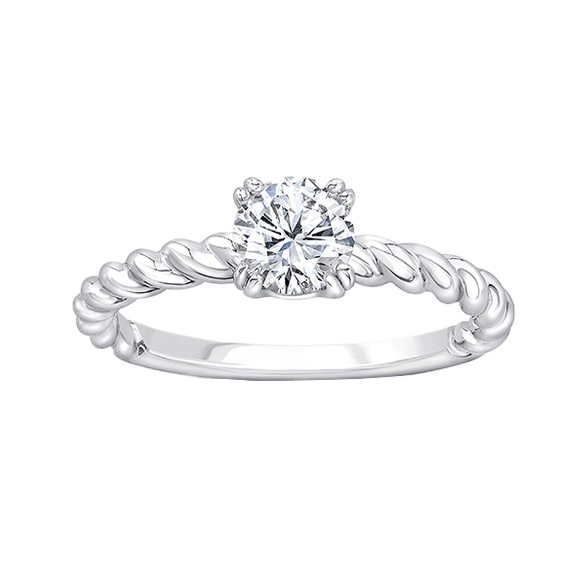 18KT White Gold 0.50ctw Round Shape Diamond Ring