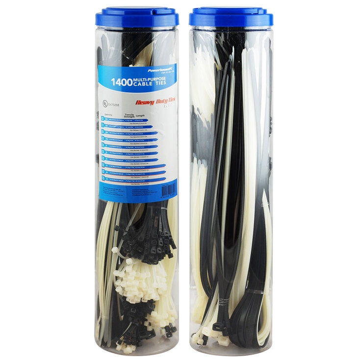 Multi-Purpose Cable Ties 1400 Pieces UV Resistant Multi-Purpose Cable Ties 1400 Pieces UV Resistant
