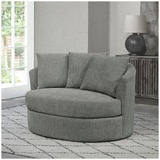 Thomasville Fabric Swivel Chair Grey