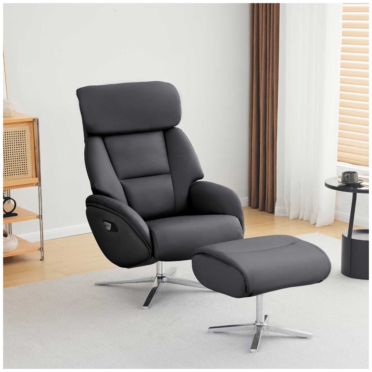 Northridge Home Manual Leather Recliner With Ottoman