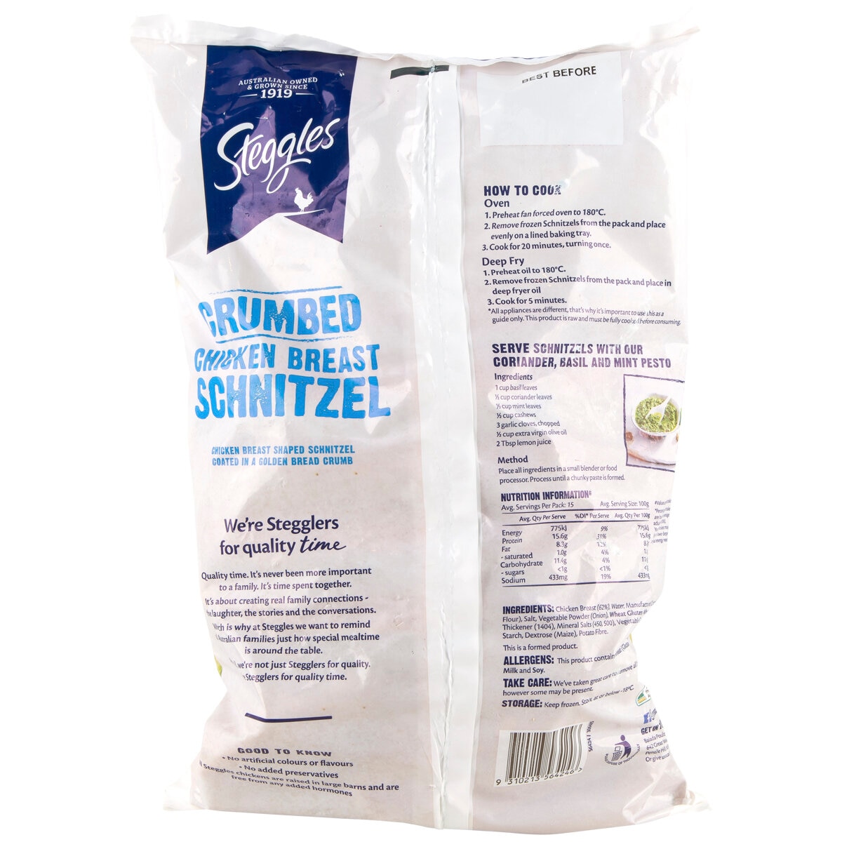 Steggles Chicken Breast Schnitzel 1.5kg