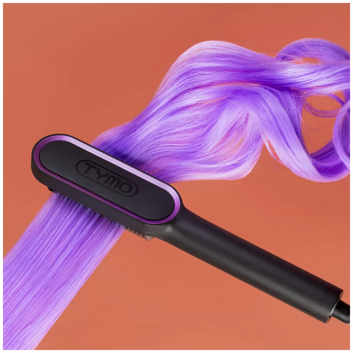 TYMO Ring Hair Straightening Comb Black and Purple HC100