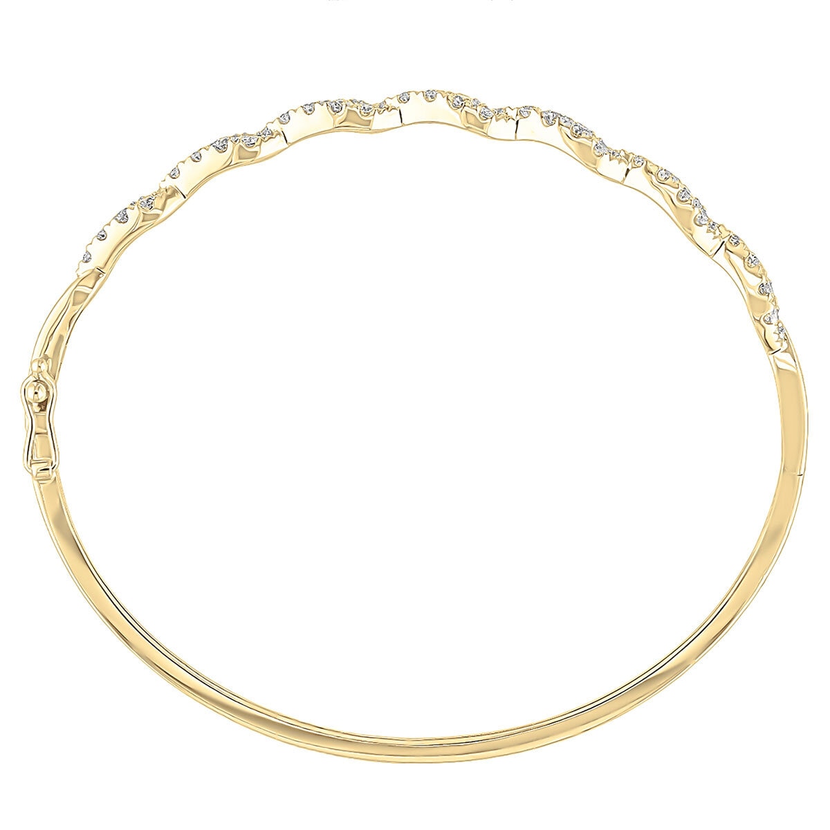 18KT Yellow Gold 1.50ctw Diamond Ribbon Bangle