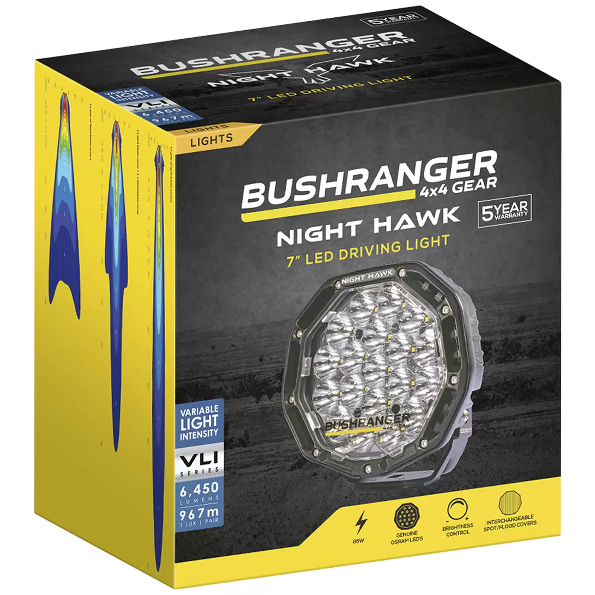 Bushranger Night Hawk VLI Series 7 Inch Driving Light