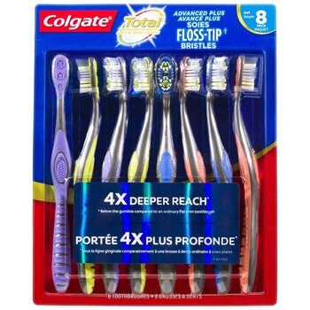 Colgate 360° Floss Tip Manual Toothbrush 8 Pack