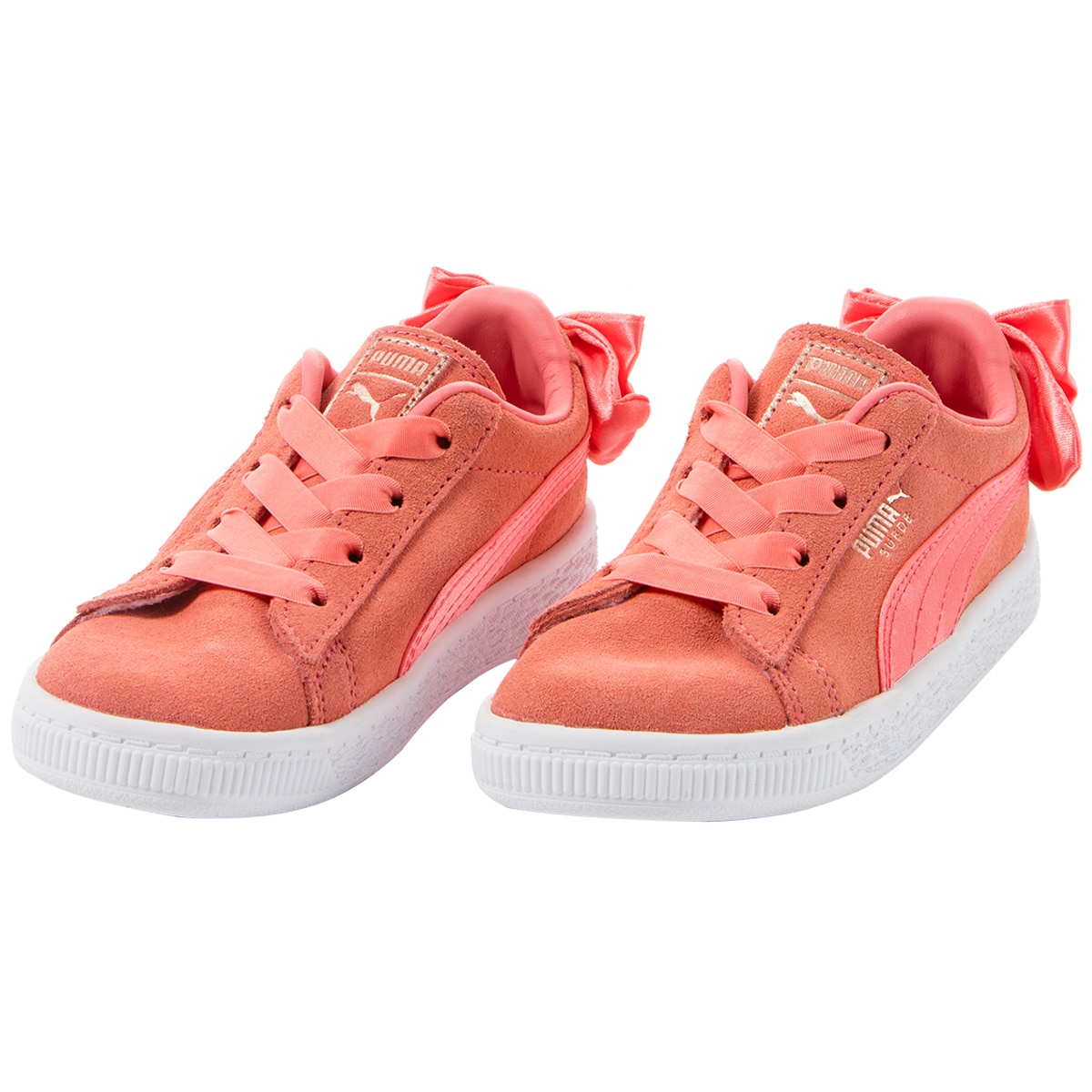puma suede bow shell pink