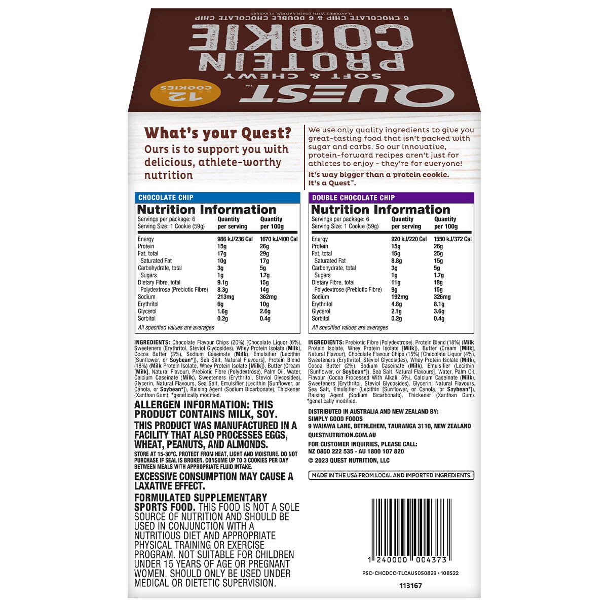 Quest Protein Cookie 12x59g