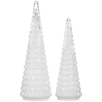 LED Glass Trees Christmas Decoration 2 Piece