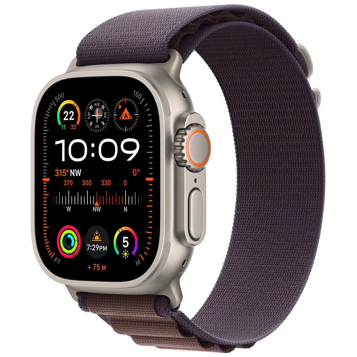 Apple Watch Ultra 2 GPS + Cellular, 49mm Titanium Case with Indigo Alpine Loop - Medium Apple Watch Ultra 2 GPS + Cellular, 49mm Titanium Case with Indigo Alpine Loop - Medium