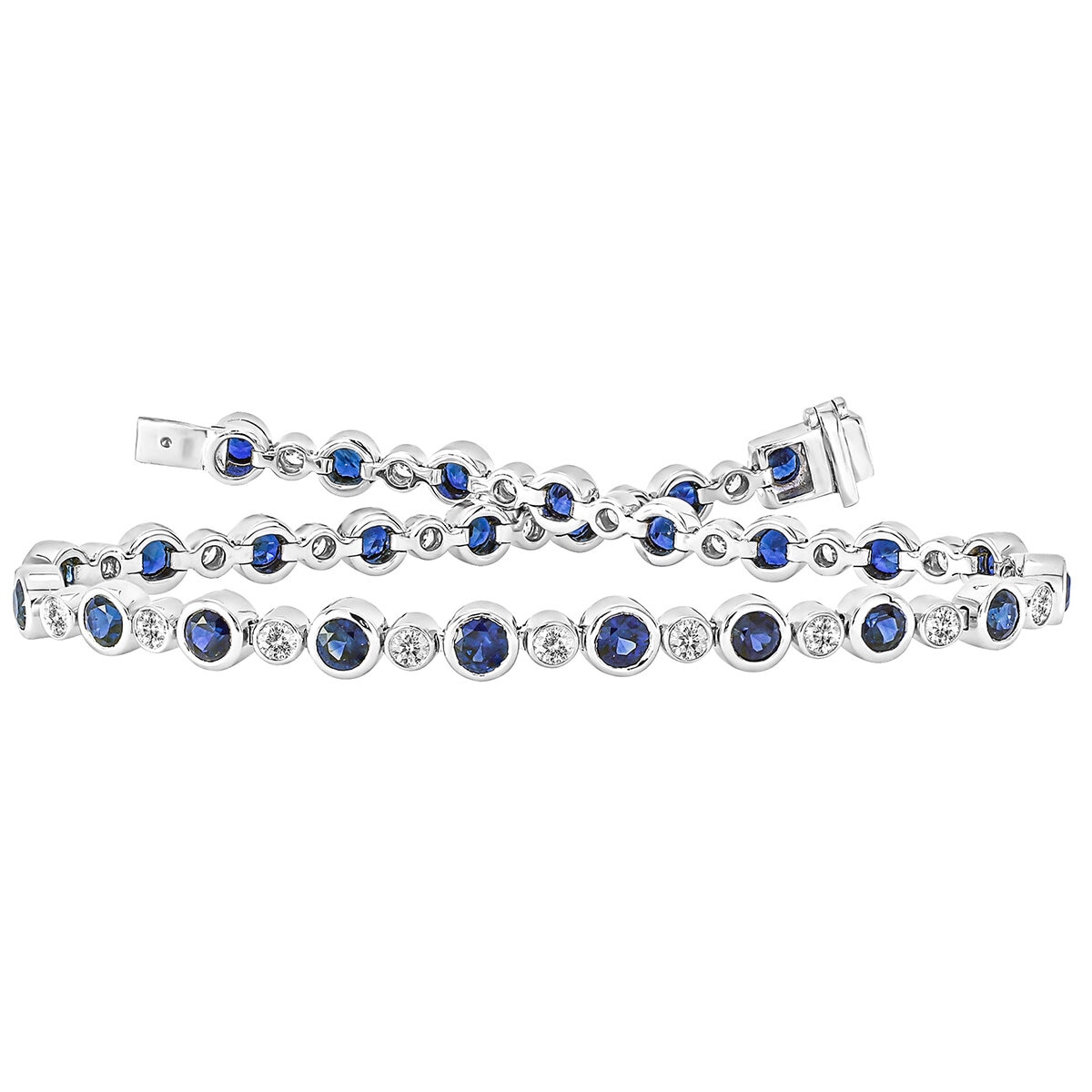 18KT WG 0.73CTW Diamond 3.22CTW Sapphire Bracelet