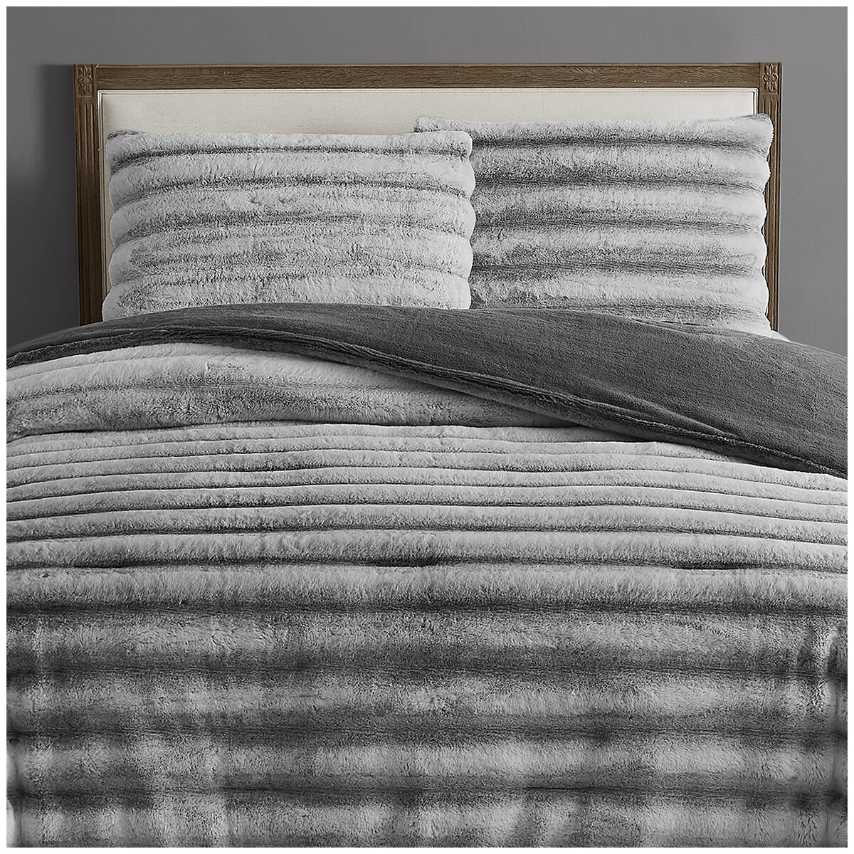 FRYE Channel Comforter 3 Piece Set King Grey