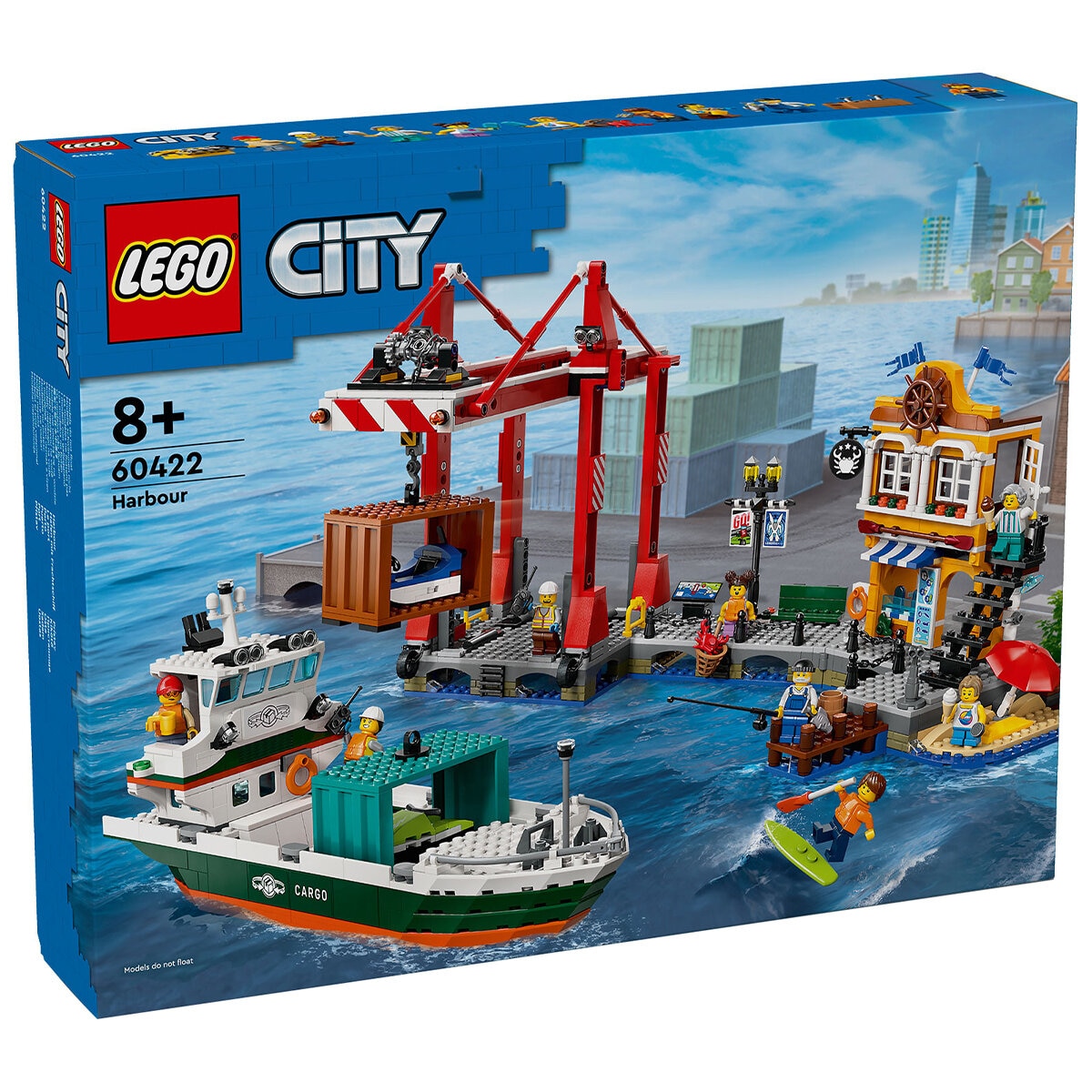 lego city seaside harbor with cargo ship 60